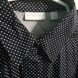 Dark Blue Polka dot Button up